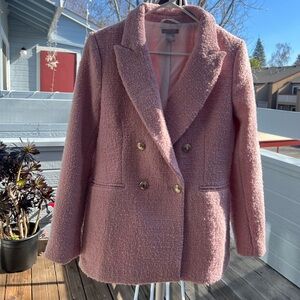 H&M Pink Textured Blazer with Gold Buttons